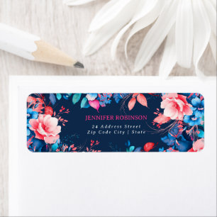 Chic Aquarelle Floral fête d'anniversaire Marine B