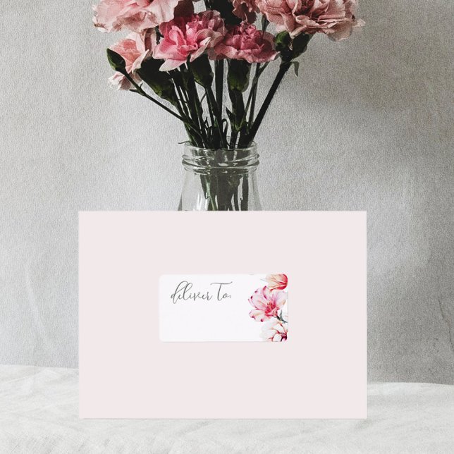 Chic aquarelle Floral livrer au Étiquette de adres (Créateur téléchargé)
