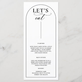 Chic Arch Modern Stylish Elegant Wedding Menu
