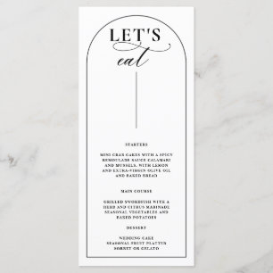 Chic Arch Moderne Design élégant Menu Mariage Élég