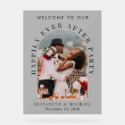 Chic Arch Photo Frosted Wedding Reception Welcome