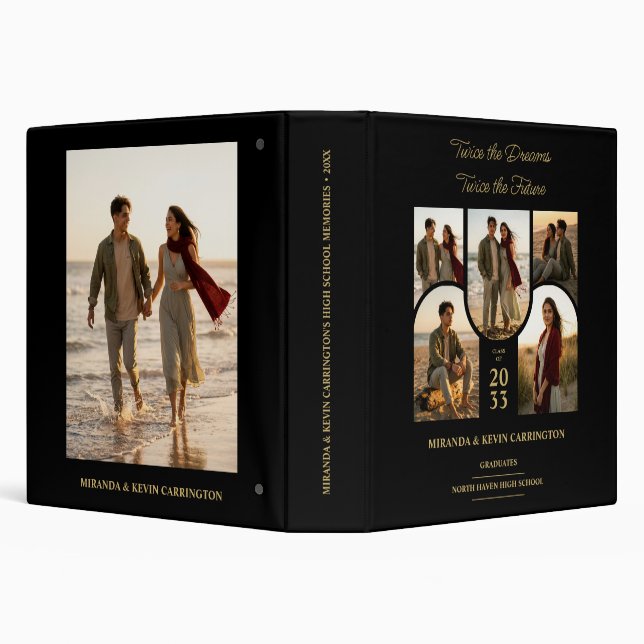 Chic Arched Collage Double Grads Twins TMF26 Binder (Background)