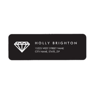 Chic Art Deco Diamond Return Address Labels