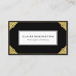 Chic Art Deco   Faux Gold Foil Business Card
