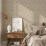 Chic Art Deco Floral Feather Pattern Soft Beige Wallpaper<br><div class="desc">Elevate your home decor with this chic Art Deco Peel & Stick wallpaper, showcasing a refined floral feather pattern in a soft beige hue. The design elegantly captures the essence of the Art Deco era, blending vintage charm with modern sophistication. The neutral beige colour provides a timeless appeal, making it...</div>