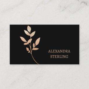 Chic Art Deco Gold Flower Personalized Business Card
