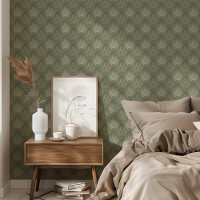 Chic Art Deco Sage Green Geometric Design