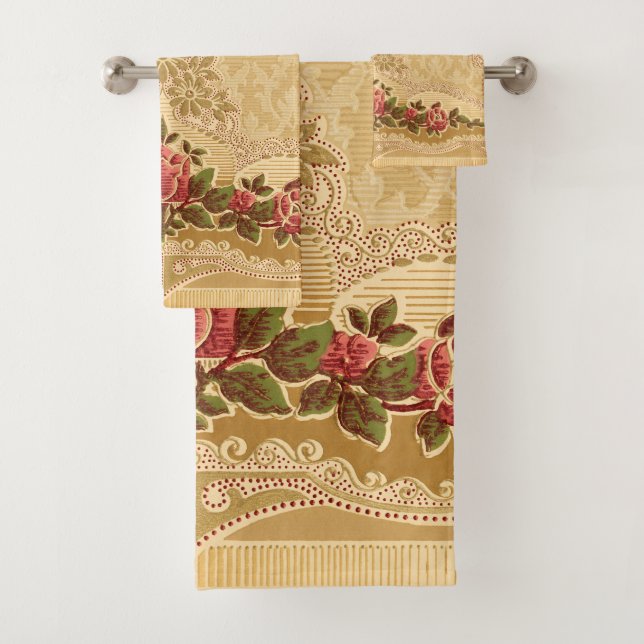 Chic Art Nouveau Or et Flore rouge (En situation)