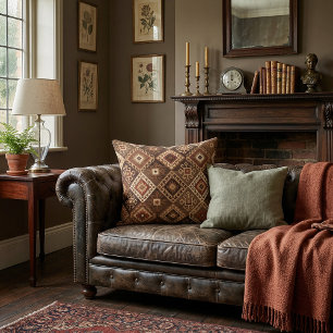 Chic artistic   persian style  geometric pattern  throw pillow