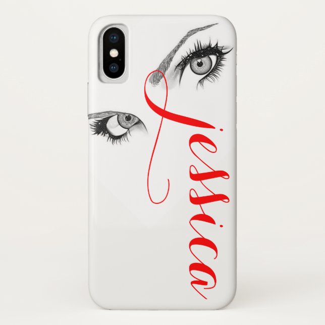 Chic Artsy Woman's Eyes Personalized Case-Mate iPhone Case (Back)