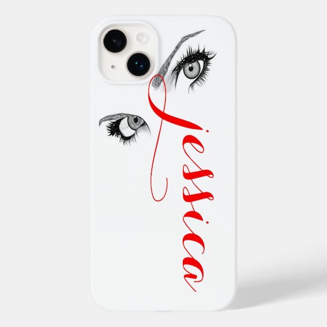 Chic Artsy Woman's Eyes Personalized Case-Mate iPhone Case (Back)