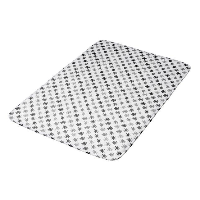 Chic Asterisks - Classic - White Background Bath Mat (Angled)