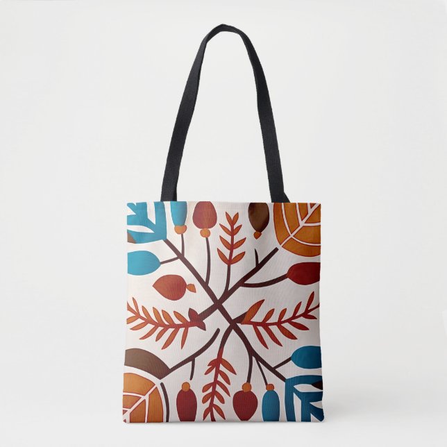 Chic autumn foliage simple earthly burnt orange tote bag (Front)