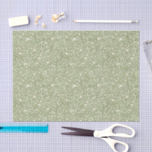 Chic Avocado Green Glitter Birthday Tissue Paper