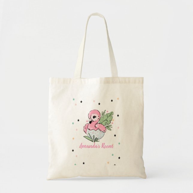 Chic Baby Flamingo, Stars, Princess     Tote Bag (Front)