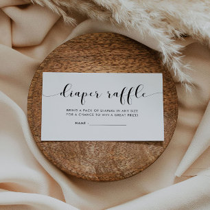 Chic baby shower diaper raffle insert