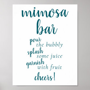 Chic Baby Shower   Dusty Blue Momosa Bar Sign