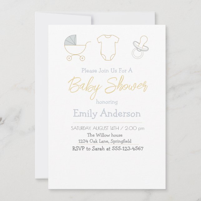 Chic Baby Shower invitation (Devant)