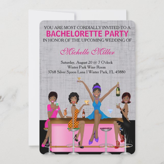 Chic Bachelorette Bash Custom Invtiation Invitation (Front)