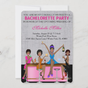 Chic Bachelorette Bash Custom Invtiation Invitation