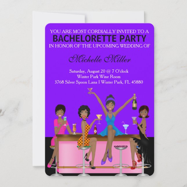 Chic Bachelorette Bash Invitation personnalisée (Devant)