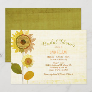 Chic Backyard Sunflowers Bridal Shower Invitation