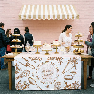 Chic Baking Utensils Bakery Logo Market Booth Sign Tablecloth