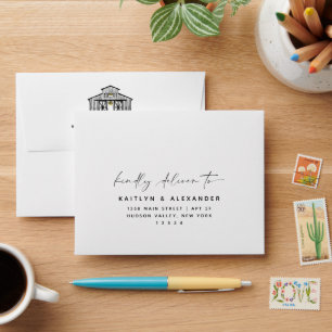 Chic Barn Wedding RSVP Envelope