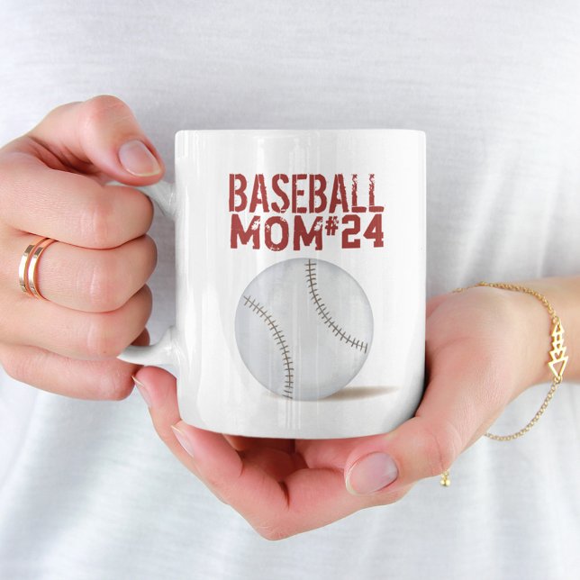 Chic Baseball Mom Personalized Player Number Coffe Coffee Mug (Creator Uploaded)