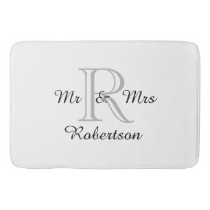 CHIC BATH MAT_"Mr & Mrs" BLACK/GRAY/WHITE Mat