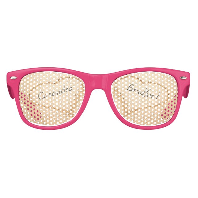 Chic Beach Wedding 2 Heart Sand Wedding favours Kids Sunglasses (Front)