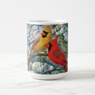 Chic Beautiful Red Cardinals And Snow Christmas Coffee Mug