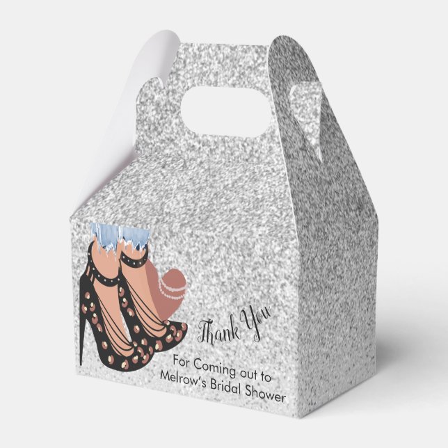 Chic Beauty Fashion Glitter Bridal Shower Favor Box (Front Side)