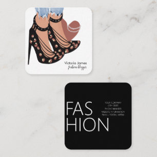 Chic Beauty Fashionista Blogger Planner  Square Business Card
