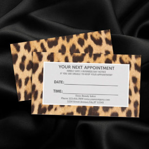 chic beauty hair salon SPA leopard appointment Business Card