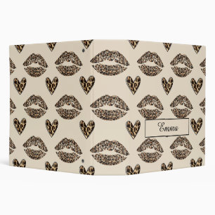Chic Beige & Black Cheetah Print Binder