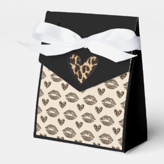 Chic Beige & Black Cheetah Print Favor Box