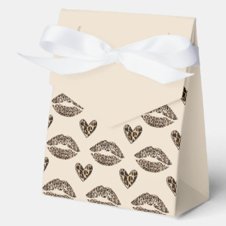 Chic Beige & Black Cheetah Print Favor Box