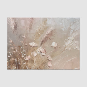 Chic Beige Blush Boho Floral Tissue Paper