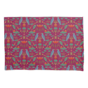 Chic berry pink Blue Heron Pond Heritage Revival Pillowcase