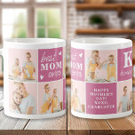Chic Best MOM Ever Custom Pink 7 Photo Collage Coffee Mug<br><div class="desc">Introducing the perfect gift for the best MOM ever - a personalized photo collage coffee mug! This stylish and modern mug features space for 7 special pictures, creating a unique and sentimental gift that any mother would adore. With the option to add a personalized monogram initial and name, this mug...</div>