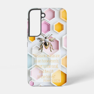 Chic Bible Pink Yellow Blue White Honeycomb  Bee Samsung Galaxy Case