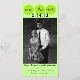 Chic Bird Silhouette & Dots Save the Date in Lime