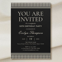 Chic Birthday Party Surprise 50th Black Off-white