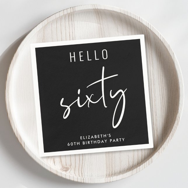 Chic Black 60th Birthday Party Napkin (Creator Uploaded)