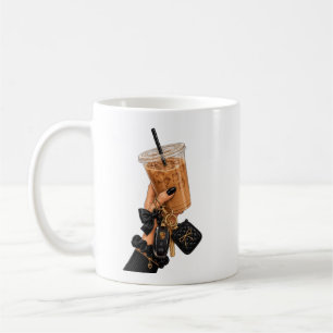 Chic Black Aesthetic Iced Coffee Mug