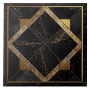 Chic black and gold marble tiles
