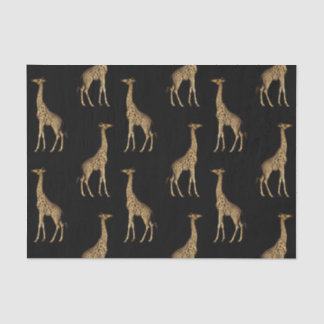 Chic Black and Golden Giraffe Print Tissue Paper