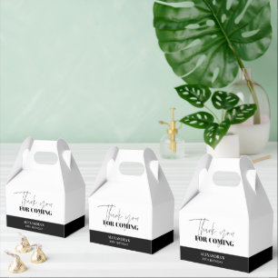 Chic Black and White Birthday Thank you Favor Box