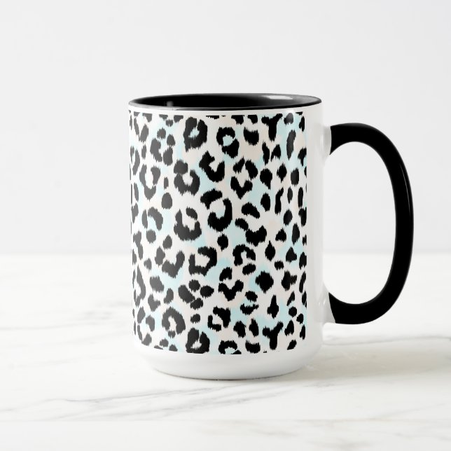 Chic black and white cheetah print mug (Right)
